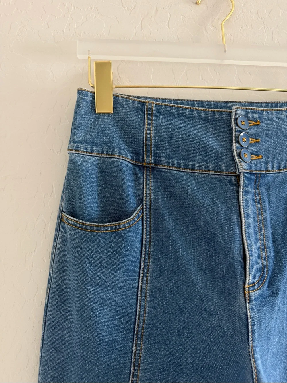 Kate Spade Denim Cropped Flare Pant Button Fly Jeans Size 27